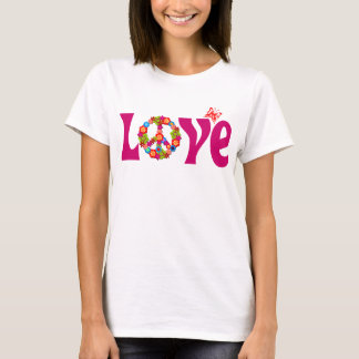 Camiseta de largo envuelta del amor y de la paz