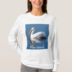 Camiseta de largo envuelta del pelícano de la isl