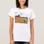 Camiseta de las amapolas de Monet<br><div class="desc">Camiseta de las amapolas de Monet. Aceite en lona a partir de 1873. Una de Monet más famoso y de pinturas anteriores queridas, Coquelicots o las amapolas rojas ofrece a dos mujeres que caminan con sus niños en un campo soleado de las flores rojas de la amapola. Un regalo bonito...</div>