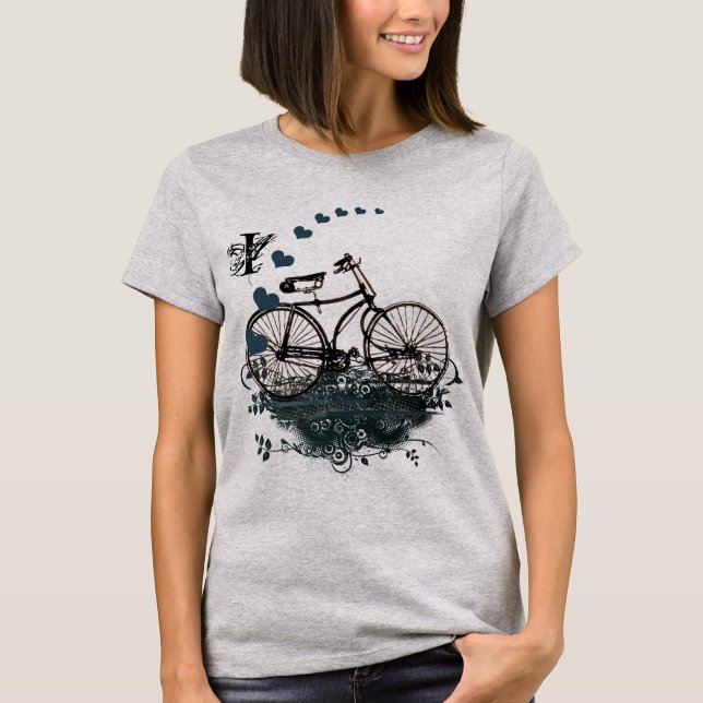 Camiseta de las bicicletas de cosecha de corazón (Anverso)
