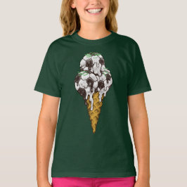 Camiseta de las bolas de fútbol de helado