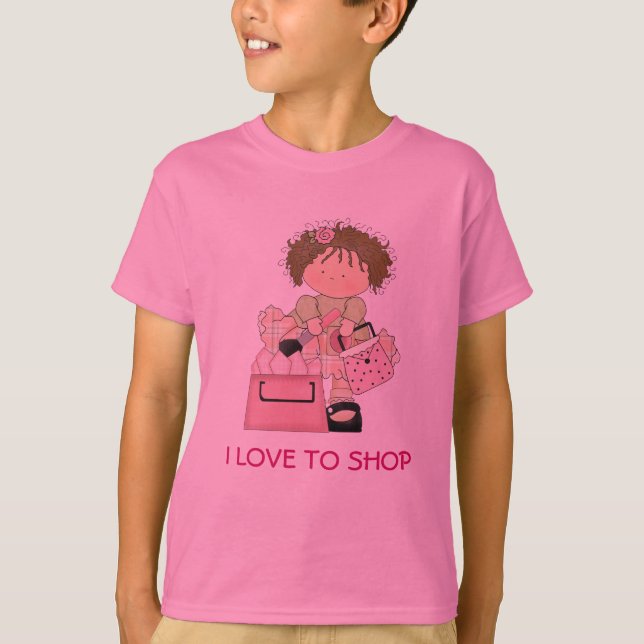 Camiseta de las compras del chica lindo (Anverso)