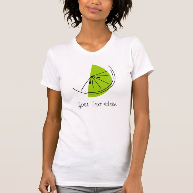 Camiseta de las damas de Citrus Lime 'Your Text' (Anverso)