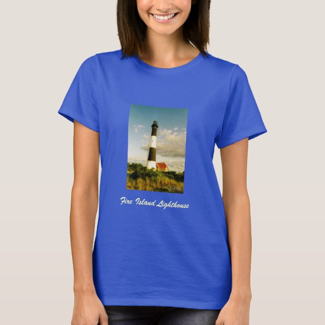 Camiseta de las damas de 'Fire Island Lighthouse @ (Anverso)