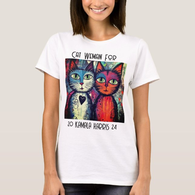 Camiseta de las damas de gato de Kamala (Anverso)