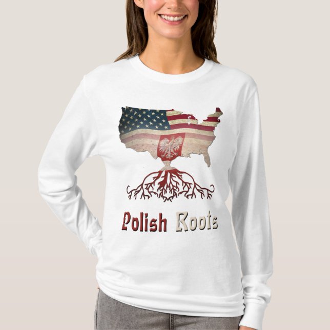 Camiseta de las damas polacas de origen estadounid (Anverso)