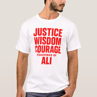 Camiseta de las enseñanzas de Ali: justicia sabidu