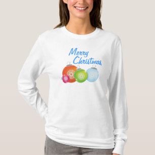 Camiseta de las Felices Navidad de los ornamentos
