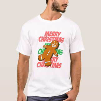Camiseta de las Felices Navidad del hombre de pan