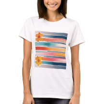 Camiseta de las flores abstractas