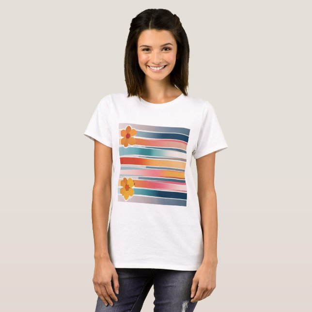 Camiseta de las flores abstractas (Anverso completo)