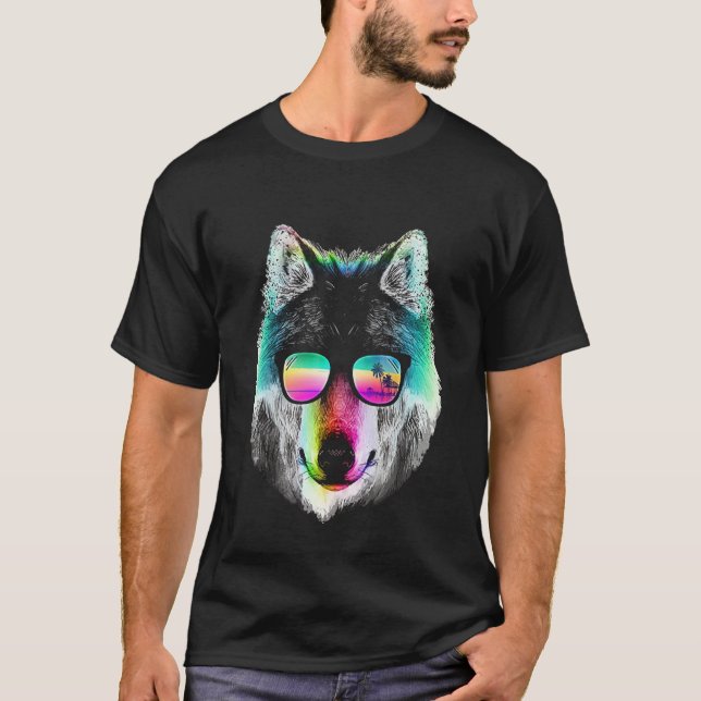Camiseta de las gafas de sol del arco iris del (Anverso)