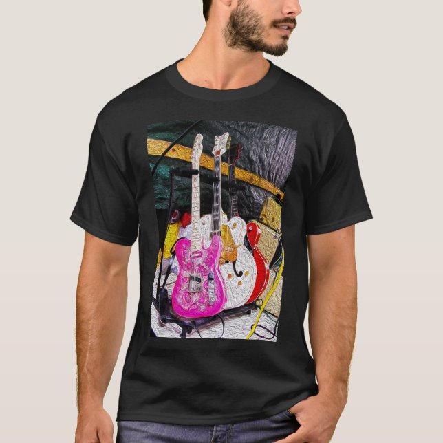 Camiseta de las guitarras del vintage (Anverso)