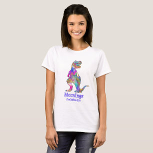 Camiseta De las mañanas arte divertido del dinosaurio de l