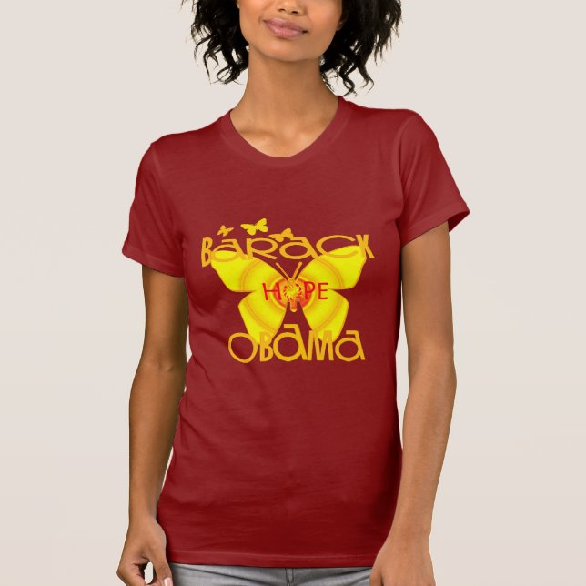 Camiseta de las mariposas que apoya Barack Oama (Anverso)