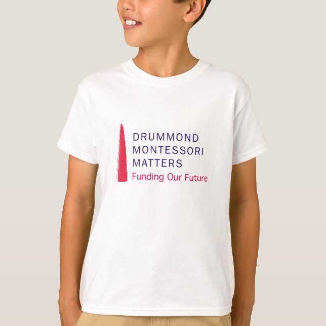 Camiseta de las materias de Drummond Montessori (Anverso)