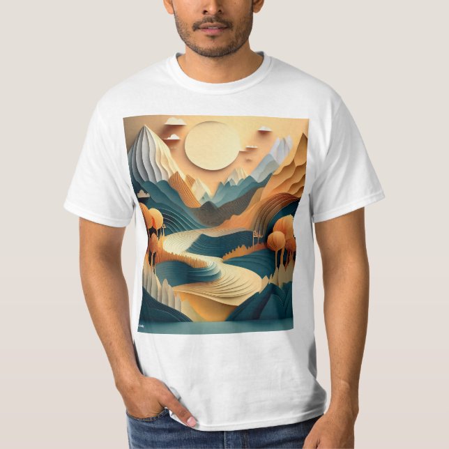 Camiseta de las montañas dobladas (Anverso)