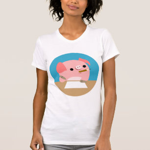 Camiseta de las mujeres bloque del dibujo animado