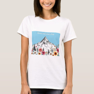 Camiseta de las mujeres con acuarela floral