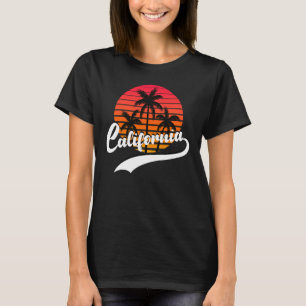 Camiseta de las mujeres de California retro Sunset