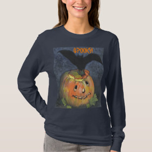 Camiseta de las mujeres de Halloween con calabaza