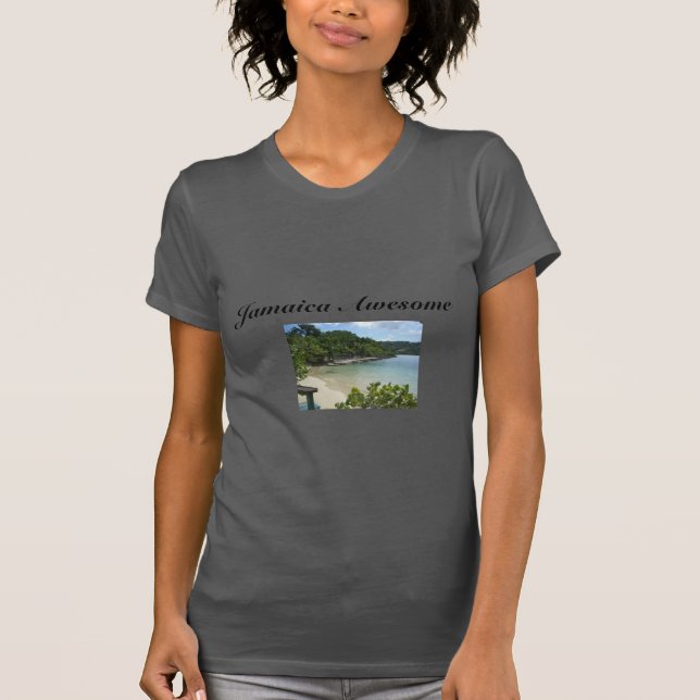 Camiseta de las mujeres de Jamaica Beach/ Cita (Anverso)