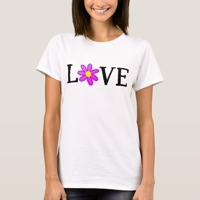 Camiseta de las mujeres de las flores de amor (Anverso)