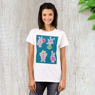 Camiseta de las mujeres de los conejos de Pascua