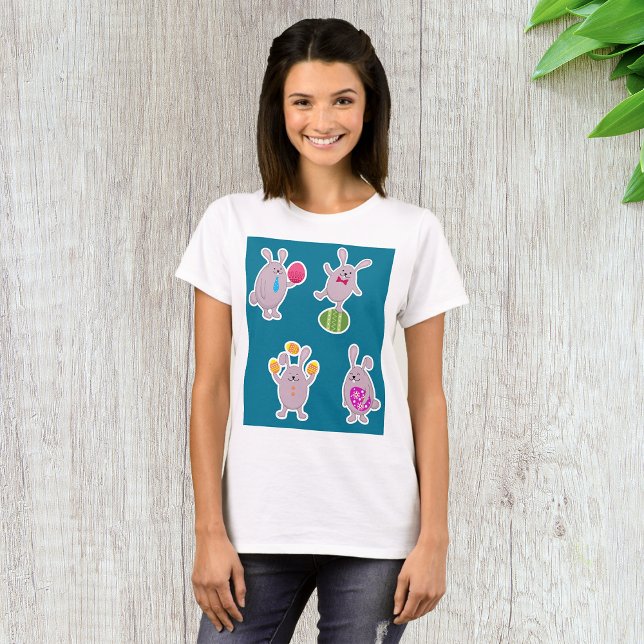 Camiseta de las mujeres de los conejos de Pascua (Subido por el creador)