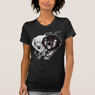 Camiseta de las mujeres de los leones de Yin y de