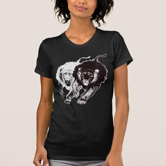 Camiseta de las mujeres de los leones de Yin y de