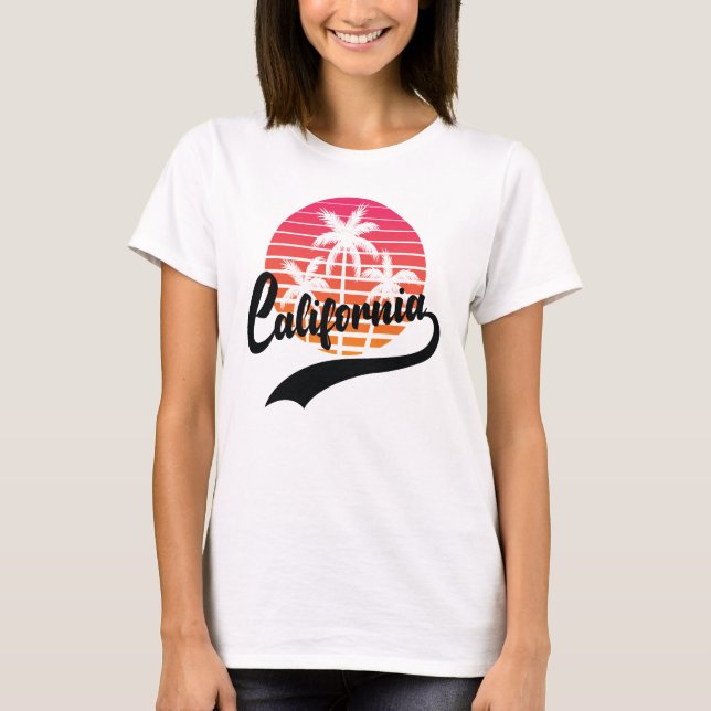 Camiseta de las mujeres de White California retro  (Anverso)
