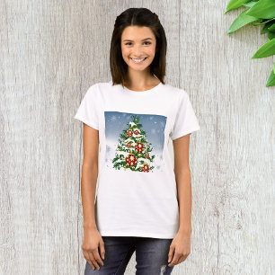Camiseta de las mujeres del árbol de navidad de in