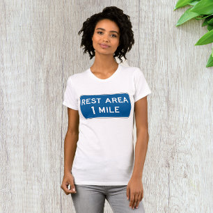 Camiseta de las mujeres del Rótulo del área de des