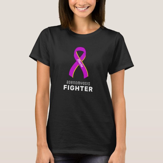 Camiseta de las mujeres negras contra la adenomyos (Anverso)