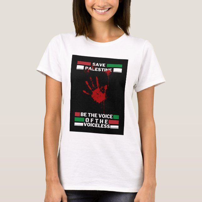 Camiseta de las mujeres palestinas libres | Salvar (Anverso)