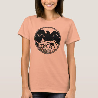 Camiseta de las mujeres Raven Raven Crow Art Ladie
