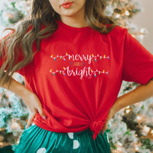 Camiseta de las Navidades rojas maduras y brillant