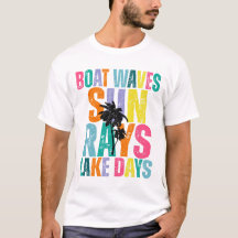 Camiseta de las olas del barco Sun Rays Lake Days