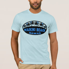 Camiseta de las palmas del negro azul de Hawaii de