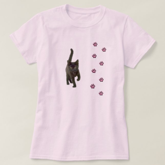 Camiseta de las patas del gato (Diseño del anverso)