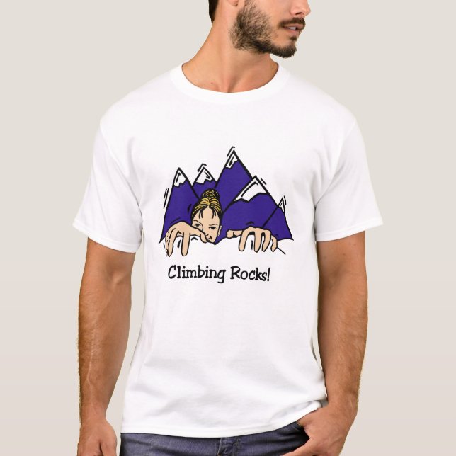 Camiseta de las rocas que sube (Anverso)