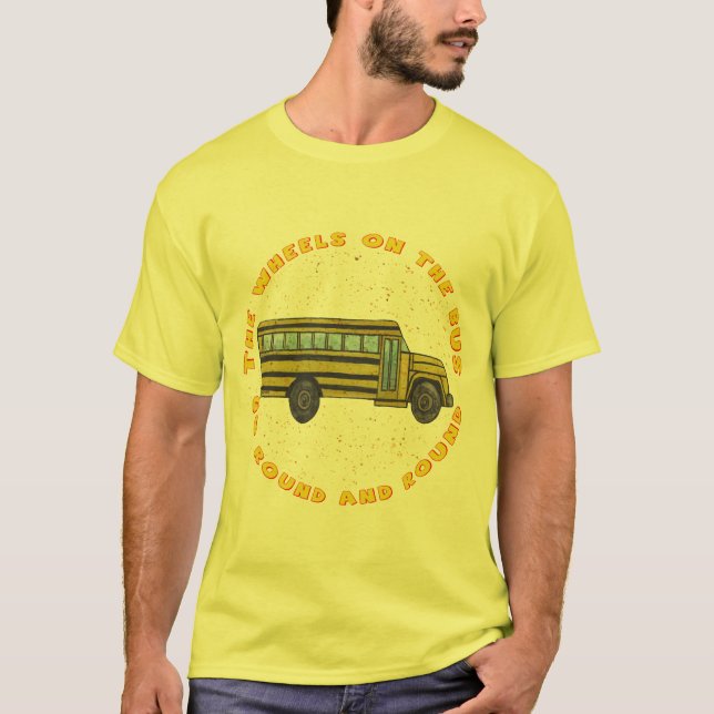 Camiseta de las ruedas del autobús escolar (Anverso)