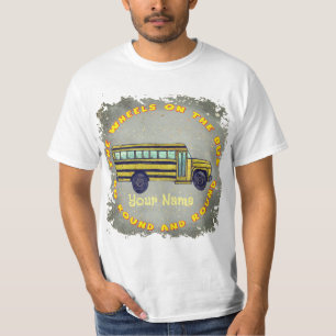 Camiseta de las ruedas del autobús escolar