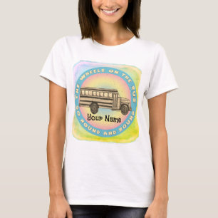 Camiseta de las ruedas del autobús escolar