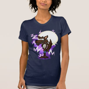 Camiseta de las señoras de la luna del lobo del