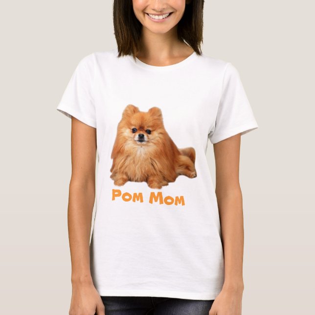 Camiseta de las señoras de la MAMÁ de Pomeranian (Anverso)