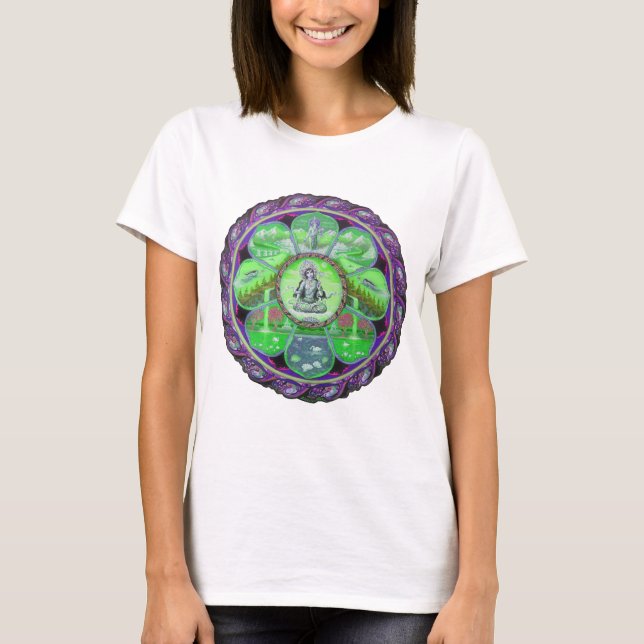 Camiseta de las señoras de la mandala de la tierra (Anverso)