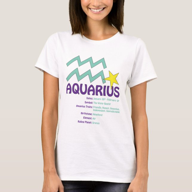 Camiseta de las señoras de los rasgos del acuario (Anverso)