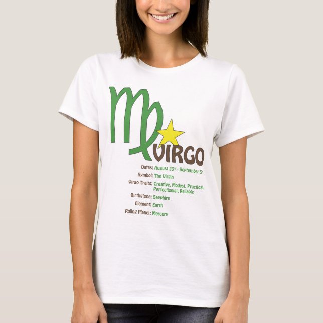 Camiseta de las señoras de los rasgos del virgo (Anverso)